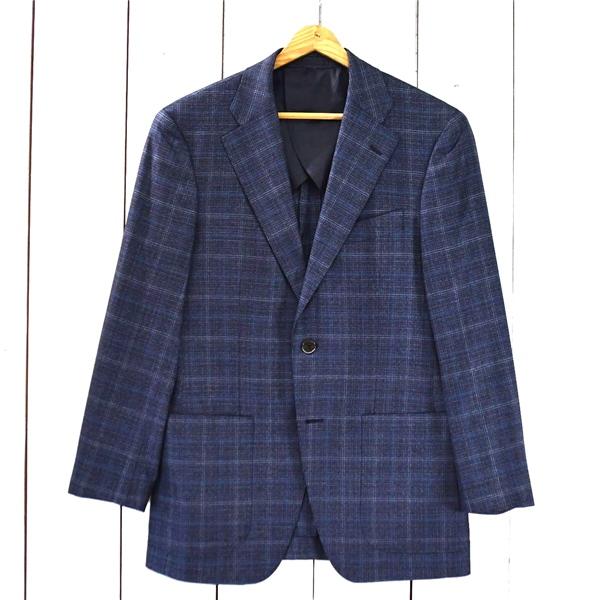 新品同様 美品 オンリー ONLY 伊製REDA生地 super110's 2つボタン シングル ジャケット 37 / S 濃紺 チェック 5-0122-42-828 / 6TB014 | ONLY