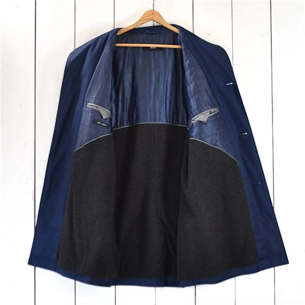 ヒューゴボス BOSS コットン混 4つボタンシングル コート 50 / XL ダークネイビー 総裏地仕上げ 秋冬対応 50321804 / 6TB017 | HUGO BOSS | 01