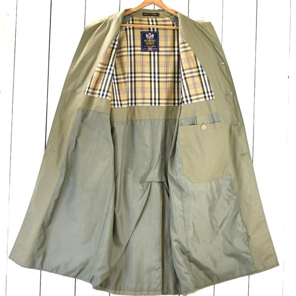 英国製 ROBERT HIRST サビルロウ Savile Row コットン混 5つボタンシングル ステンカラーコート XL ライトカーキ 春秋対応 / 6TB019 | ブランド登録なし | 01
