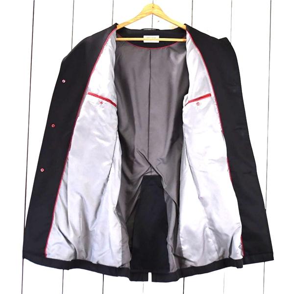 オリヒカ ORIHICA チンストラップ付 4つボタンシングル コート L ブラック シャドーストライプ 春秋冬対応 OR64-601 / 6TB020 | ORIHICA | 01