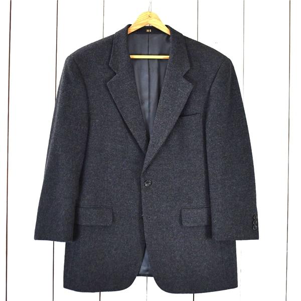 ダックス DAKS アルパカ混 モヘヤ混 2つボタン シングル ジャケット 94AB4 / M チャコールグレー 袖口3つ釦 日本製 E-DN-335CP / 6TB031 | DAKS