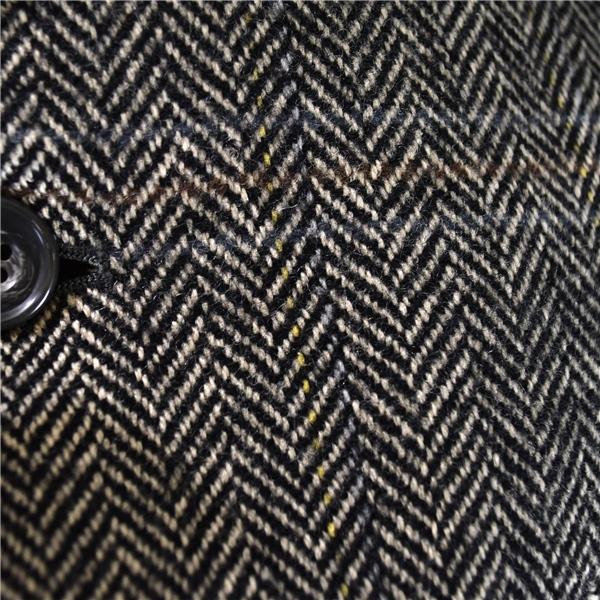 ダックス DAKS 2つボタン シングル ツイードジャケット 90A4 / S ダークグレー ヘリンボーン 袖口3つ釦 日本製 RDW020VH / 6TB034 | DAKS | 02