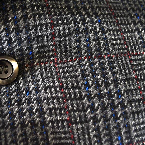 Ars'ent 英国製ドーメル生地 2つボタン シングル ツイードジャケット M ダークグレー オーバーチェック 袖口3つ釦 秋冬対応 / 6TB036 | DORMEUIL | 02