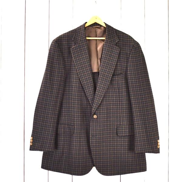 REGENCY ニューヨーカー 2つボタン シングル ジャケット 108BE9 / XL ダークブラウン オーバーチェック 袖口3つ釦 030416 / 6TC004 | NEWYORKER