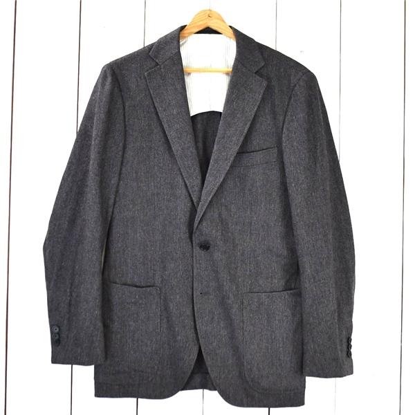 TOMORROWLAND カシミヤ混 3つボタン シングル 段返り ジャケット 48 / L ダークグレー 袖口3つ釦 本切羽 61-07-85-07102 / 6TC006 | TOMORROWLAND