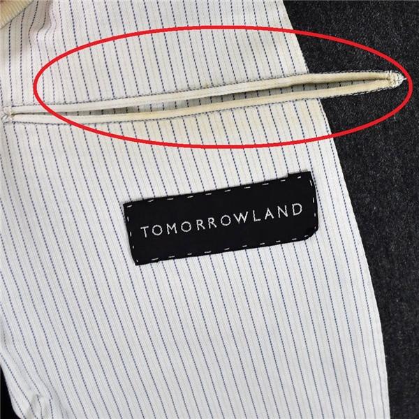 TOMORROWLAND カシミヤ混 3つボタン シングル 段返り ジャケット 48 / L ダークグレー 袖口3つ釦 本切羽 61-07-85-07102 / 6TC006 | TOMORROWLAND | 06