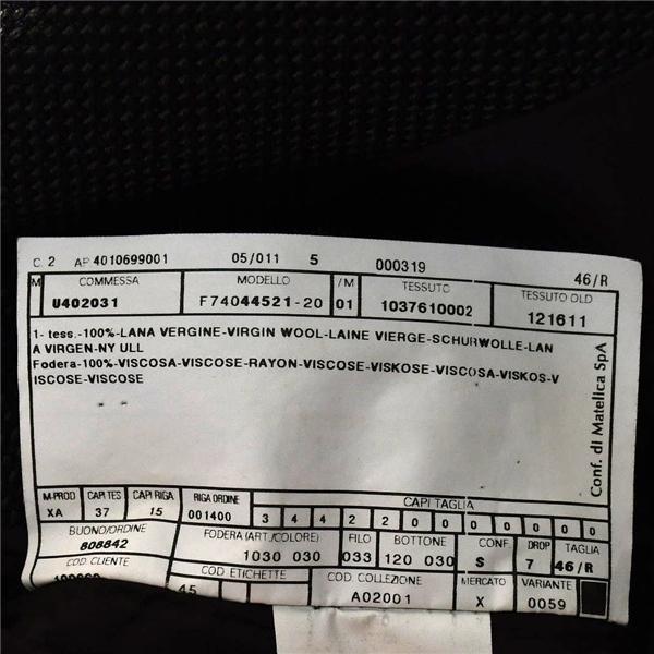 アルマーニコレッツォーニ ARMANI 3つボタン シングル ジャケット 46R / L ダークグレー 袖口3つ釦 春秋冬対応 F74044521-20 / 6TC009 | ARMANI COLLEZIONI | 04