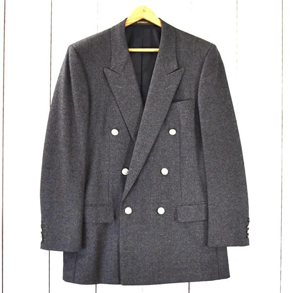 ジバンシー GIVENCHY 銀ボタン 6つボタン ダブル ジャケット M ダークグレー 袖口4つ釦 背抜き 秋冬対応 X28307B / 6TC015 | GIVENCHY
