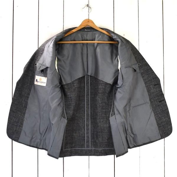 アクアスキュータム Aquascutum シルク混 麻リネン混 2つボタン シングル ジャケット AB4 / M グレー 袖口4つ釦 6406402-97 / 6TC018 | Aquascutum | 01
