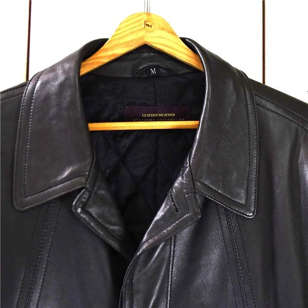 Leather Weather ATSUKAWA CORPORATION 比翼仕立て 5つボタン シングル 革 レザーコート XL ブラック 秋冬対応 / 6TC026 | ブランド登録なし | 03