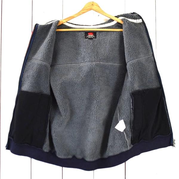 カンタベリー Canterbury コットン100％ ジップアップ 裏フリース フード付 スウェットベスト L 濃紺×赤 春秋冬対応 4031414S43 / 6TC030 | カンタベリー | 01