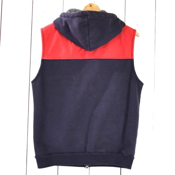 カンタベリー Canterbury コットン100％ ジップアップ 裏フリース フード付 スウェットベスト L 濃紺×赤 春秋冬対応 4031414S43 / 6TC030 | カンタベリー | 02