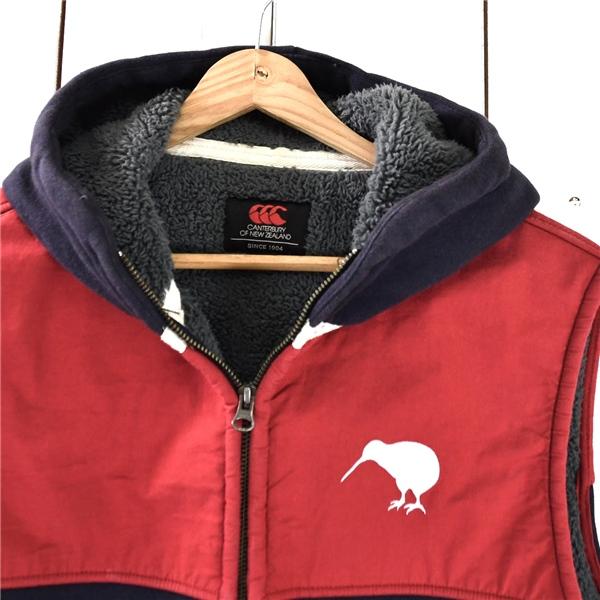 カンタベリー Canterbury コットン100％ ジップアップ 裏フリース フード付 スウェットベスト L 濃紺×赤 春秋冬対応 4031414S43 / 6TC030 | カンタベリー | 03