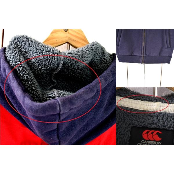 カンタベリー Canterbury コットン100％ ジップアップ 裏フリース フード付 スウェットベスト L 濃紺×赤 春秋冬対応 4031414S43 / 6TC030 | カンタベリー | 05