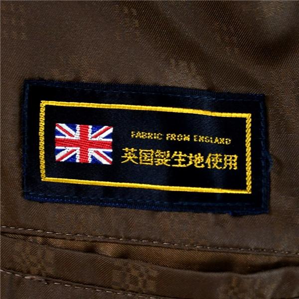 英国製生地使用 くるみボタン 2つボタン シングル ツイード ジャケット S ダークブラウン ヘリンボーン 袖口3つ釦 32289-11 / 6TC032 | ブランド登録なし | 03