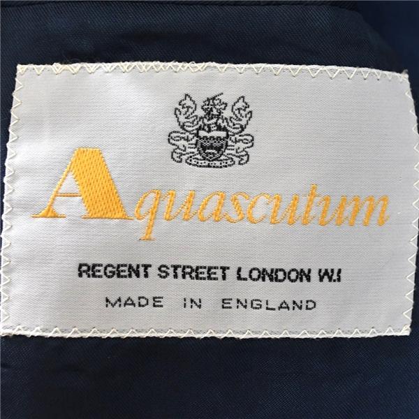 アクアスキュータム Aquascutum 金ボタン 2つボタン シングル 紺ブレザー ジャケット M ダークネイビー 袖口3つ釦 秋冬対応 / 6TC039 | Aquascutum | 03