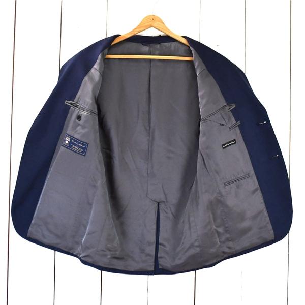麻布テーラー azabu tailor 英国製生地 モヘヤ混 金ボタン 2つボタン シングル 紺ブレザージャケット M ダークネイビー 袖口4つ釦 / 6TC041 | 麻布テーラー | 01
