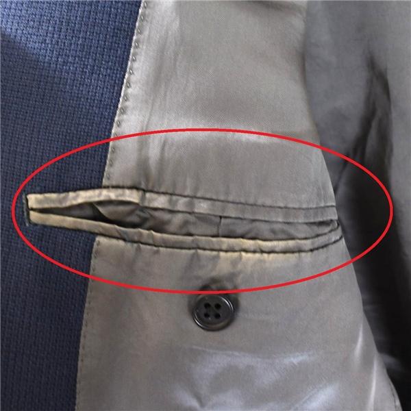 麻布テーラー azabu tailor 英国製生地 モヘヤ混 金ボタン 2つボタン シングル 紺ブレザージャケット M ダークネイビー 袖口4つ釦 / 6TC041 | 麻布テーラー | 06