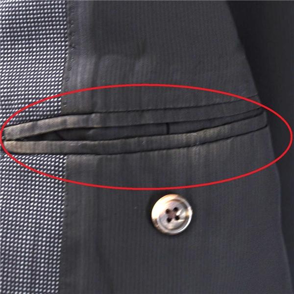 麻布テーラー azabu tailor 英国製生地 2つボタン シングル ジャケット L ダークグレー ピンドット 袖口4つ釦 本切羽 春秋冬対応 / 6TC042 | 麻布テーラー | 06