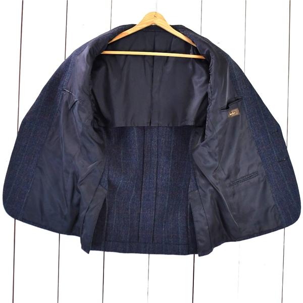 Inter Jacke 2つボタン シングル ジャケット 92AB3 / M ダークネイビー チェック 袖口3つ釦 背抜き 秋冬対応 日本製 1221-AB / 6TC049 | ブランド登録なし | 01
