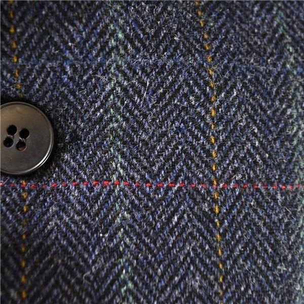 Inter Jacke 2つボタン シングル ジャケット 92AB3 / M ダークネイビー チェック 袖口3つ釦 背抜き 秋冬対応 日本製 1221-AB / 6TC049 | ブランド登録なし | 02