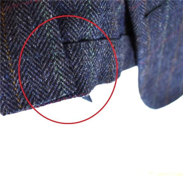 Inter Jacke 2つボタン シングル ジャケット 92AB3 / M ダークネイビー チェック 袖口3つ釦 背抜き 秋冬対応 日本製 1221-AB / 6TC049 | ブランド登録なし | 06