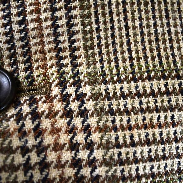 スペイン製 dunhill FITZROVIA シルク混 麻リネン混 3つボタン シングル ジャケット 8-48S / L ベージュ グレンチェック 10F3D0 / 6TC059 | dunhill | 02