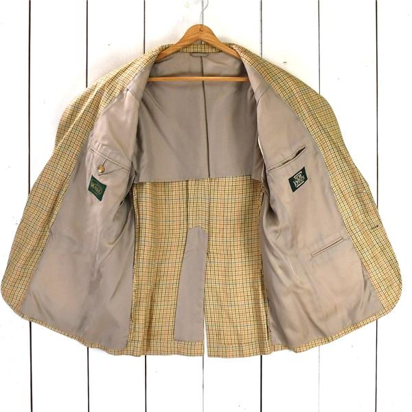 NEWYORKER 英国製生地 麻リネン100％ 2つボタン シングル ジャケット AB4 / S ベージュ チェック 袖口4つ釦 PLJBA321202 / 6TC060 | NEWYORKER | 01