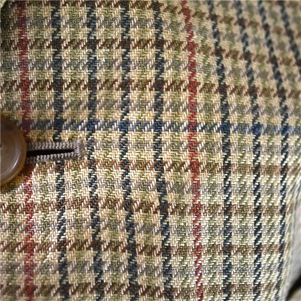 NEWYORKER 英国製生地 麻リネン100％ 2つボタン シングル ジャケット AB4 / S ベージュ チェック 袖口4つ釦 PLJBA321202 / 6TC060 | NEWYORKER | 02