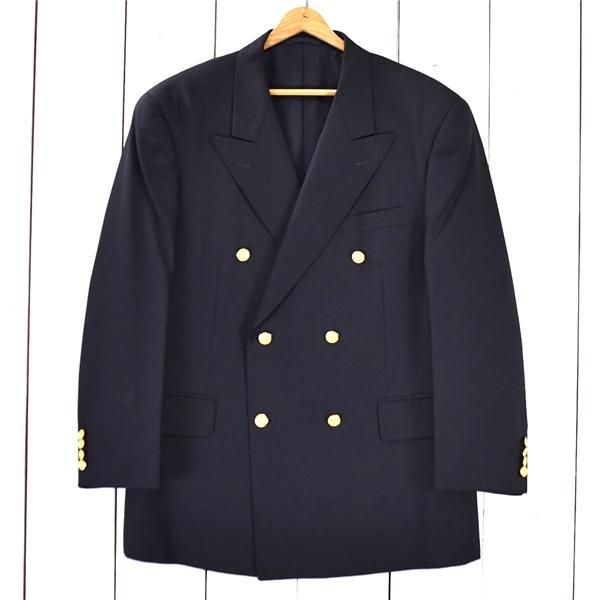 ルイス Louis 金ボタン 6つボタン ダブル 紺ブレザージャケット AB6 / L ダークネイビー 袖口4つ釦 日本製 春夏対応 SLBXB523400 / 6TC062 | ブランド登録なし