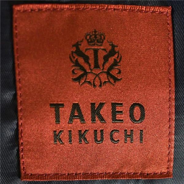 タケオキクチ TAKEO KIKUCHI シルク混 2つボタン シングル ジャケット ３/ L 光沢濃紺 ストライプ 袖口4つ釦 AJ070-64002AB / 6TC080 | TAKEO KIKUCHI | 03