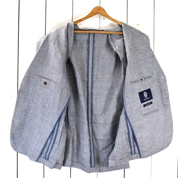 LANDS' END ランズエンド 麻リネン100％ 2つボタン シングル ジャケット B6 / L ライトグレー 袖口4つ釦 春夏秋対応 497720 / 6TC088 | ブランド登録なし | 01