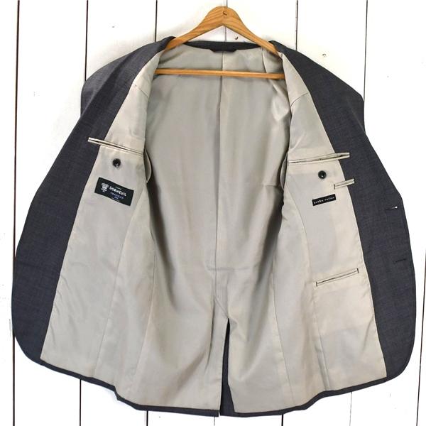 麻布テーラー azabu tailor 英国製ドーメル生地 2つボタン シングル ジャケット 044A / L ミドルグレー 袖口4つ釦 O213GZ1A / 6TC106 | アールエム ウィリアムス | 01