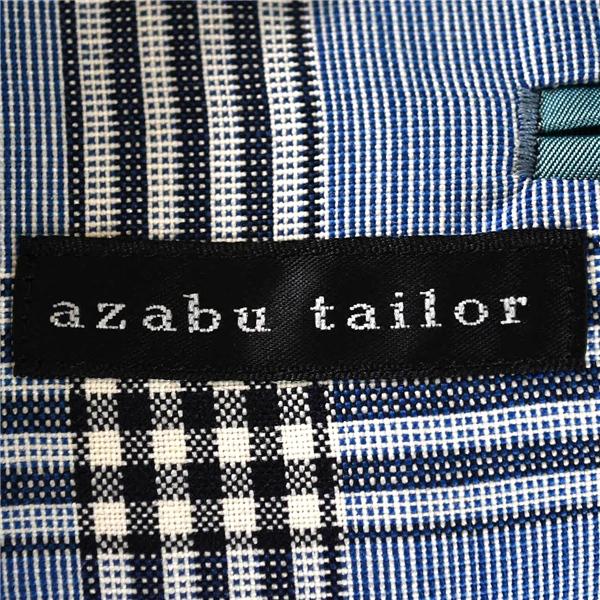 麻布テーラー azabu tailor 伊製カノニコ生地 3つボタン シングル ジャケット 044A / M ライトブルー 三筋格子 O213KZ7M / 6TC107 | アールエム ウィリアムス | 04