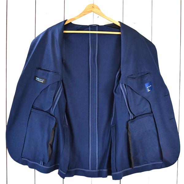 スーツカンパニー WSY 麻リネン混 2つボタン シングル ジャケット 185-6Drop / XL ダークネイビー 袖口4つ釦 本切羽 392103 / 6TC108 | SUIT SQUARE | 01