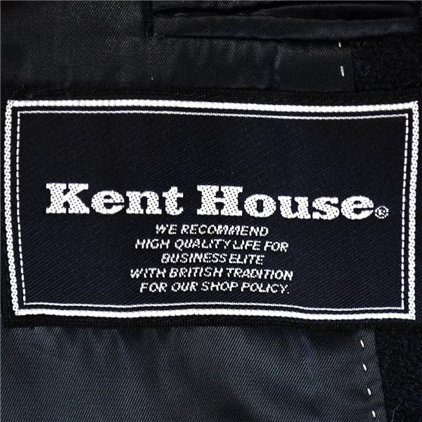 Kent House ハリスツイード生地 くるみボタン 3つボタン シングル コート ジャケット L ダークネイビー 袖口4つ釦 K22301928 / 6TD001 | HARRIS TWEED | 03