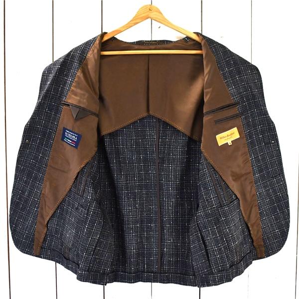 Wilkes bashford タカキュー 伊製生地 コットン混 2つボタン シングル ジャケット M 濃紺 チェック 袖口4つ釦 HECI-83217WB / 6TD004 | WILKES BASHFORD | 01