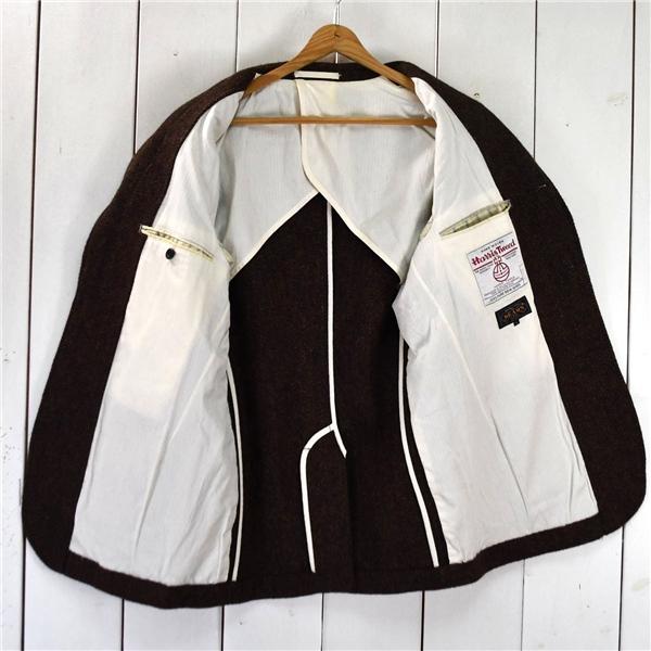 ビームス×ハリスツイード 3つボタン シングル 段返り ツイードジャケット L ブラウン ヘリンボーン 袖口2つ釦 11-16-1163-803 / 6TD009 | BEAMS | 01