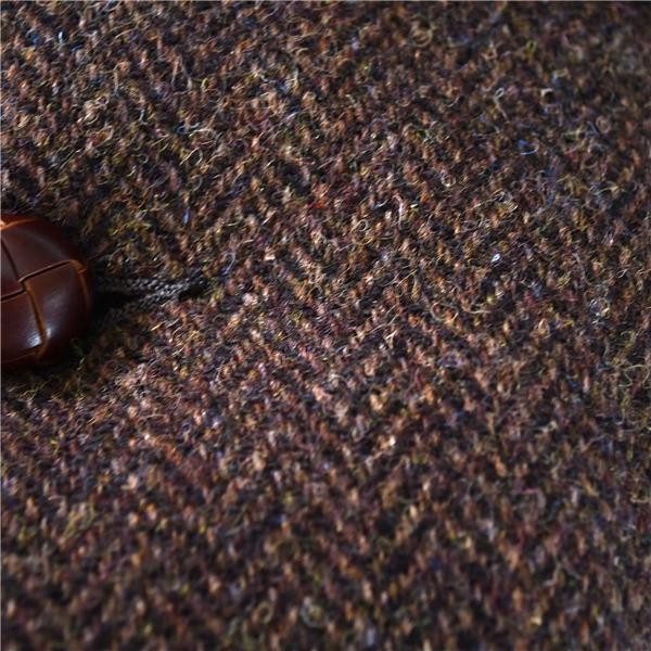 ビームス×ハリスツイード 3つボタン シングル 段返り ツイードジャケット L ブラウン ヘリンボーン 袖口2つ釦 11-16-1163-803 / 6TD009 | BEAMS | 02