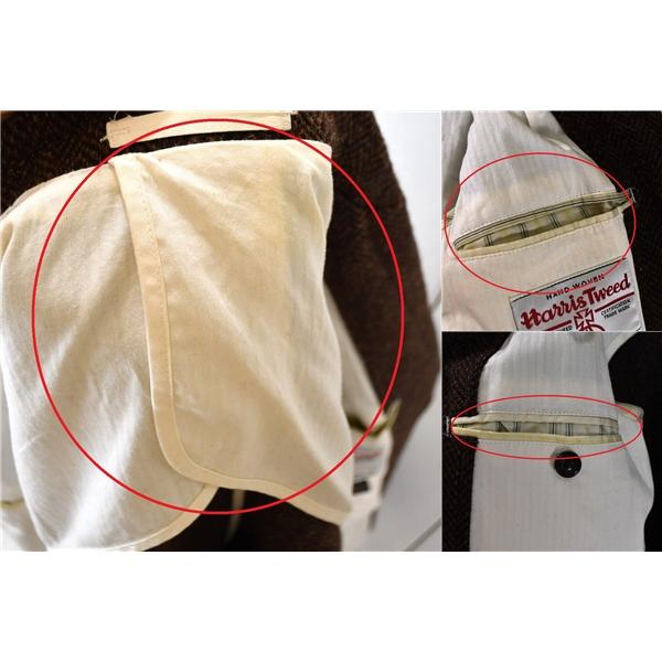 ビームス×ハリスツイード 3つボタン シングル 段返り ツイードジャケット L ブラウン ヘリンボーン 袖口2つ釦 11-16-1163-803 / 6TD009 | BEAMS | 06