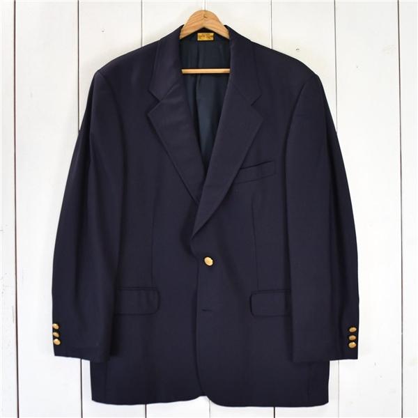 ブルックスブラザーズ BROOKSEASE 金ボタン 2つボタン シングル 紺ブレザー ジャケット 40s / L 濃紺 袖口4つ釦 97932 / 6TD022 | BROOKS BROTHERS