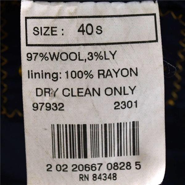 ブルックスブラザーズ BROOKSEASE 金ボタン 2つボタン シングル 紺ブレザー ジャケット 40s / L 濃紺 袖口4つ釦 97932 / 6TD022 | BROOKS BROTHERS | 04