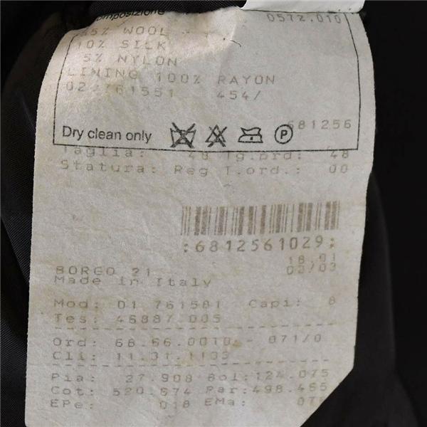 伊製 ジョルジオアルマーニ ARMANI 2つボタン シングル ジャケット 48 / XL ダークグレー ストライプ 袖口4つ釦 01-761581 / 6TD027 | GIORGIO ARMANI | 05