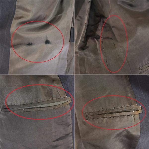 伊製 ジョルジオアルマーニ ARMANI 2つボタン シングル ジャケット 48 / XL ダークグレー ストライプ 袖口4つ釦 01-761581 / 6TD027 | GIORGIO ARMANI | 06