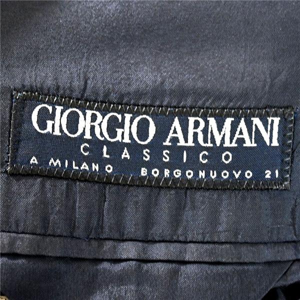 伊製 ジョルジオアルマーニ ARMANI 2つボタン シングル ジャケット 54 / XXL ダークネイビー 袖口3つ釦 大きいサイズ 02-722800 / 6TD028 | GIORGIO ARMANI | 03