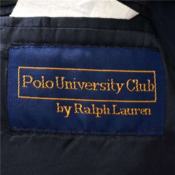 カナダ製 ラルフローレン Polo University Club 金釦 6つボタン ダブル 紺ブレザー ジャケット 38S / L 濃紺 袖口4つ釦 CA-01129 / 6TD037 | POLO RALPH LAUREN | 03