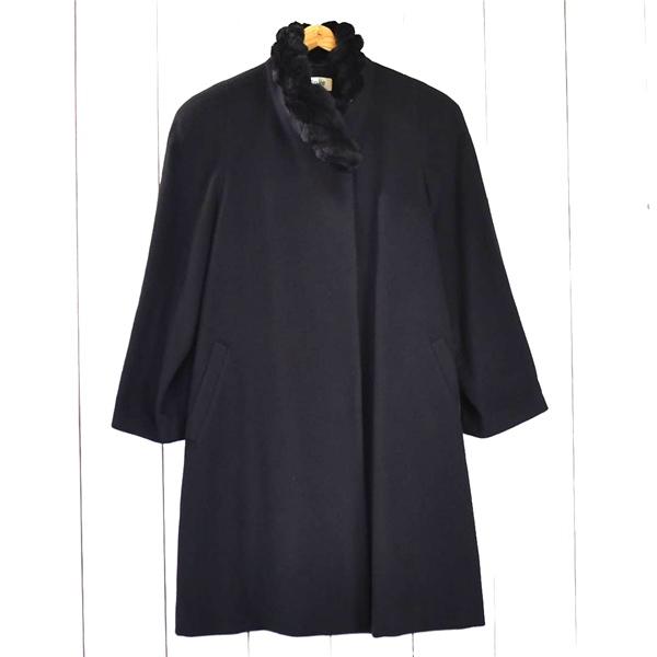 レディース】Claire ELMOREA カシミヤ100％ 取外し可能ヌートリア毛皮ファー付 ロングコート L / 13号 ブラック 7674-21004 / 6TD048 | ブランド登録なし