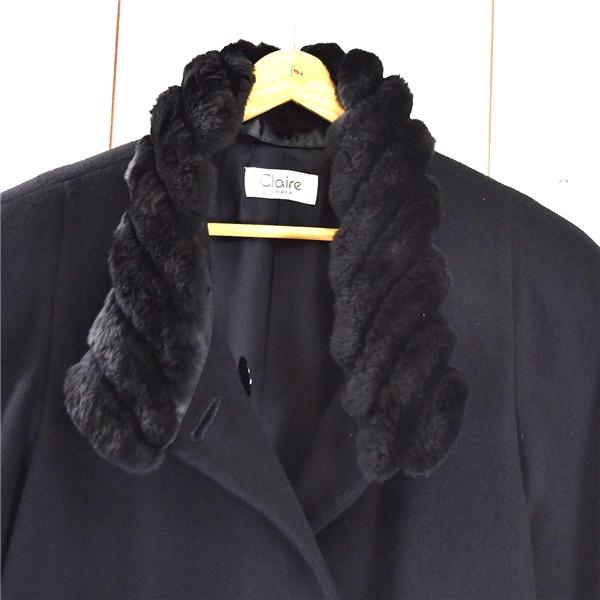 レディース】Claire ELMOREA カシミヤ100％ 取外し可能ヌートリア毛皮ファー付 ロングコート L / 13号 ブラック 7674-21004 / 6TD048 | ブランド登録なし | 03