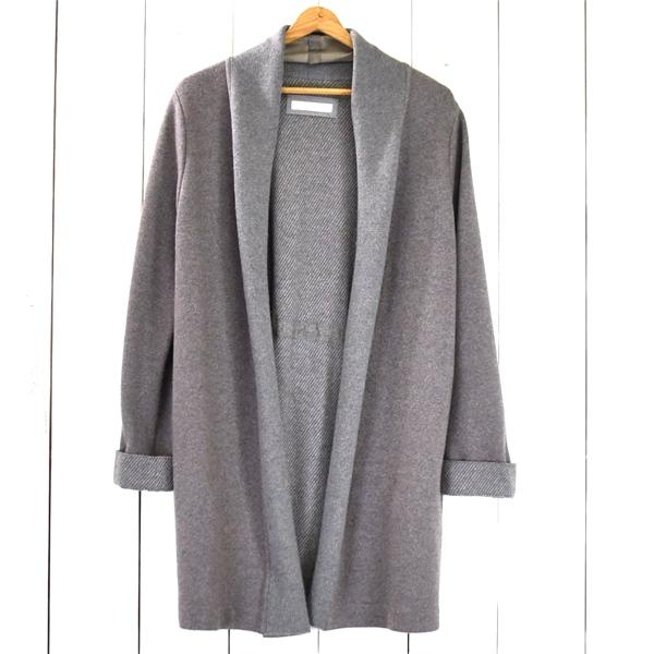 レディース】伊製 Fabiana Filippi ファビアナフィリッピ カシミヤ混 シルク混 ロングカーディガン コート S グレー QS21413 / 6TD049 | FABIANA FILIPPI
