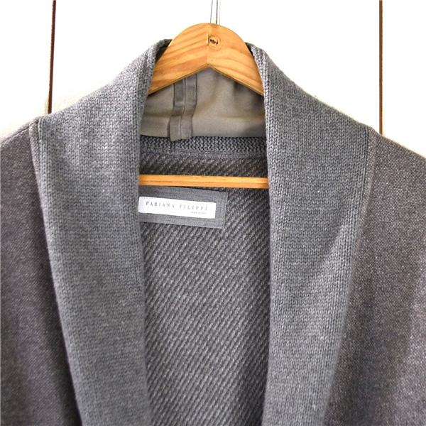 レディース】伊製 Fabiana Filippi ファビアナフィリッピ カシミヤ混 シルク混 ロングカーディガン コート S グレー QS21413 / 6TD049 | FABIANA FILIPPI | 03